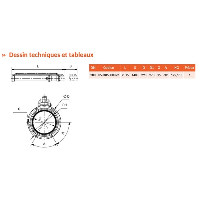 Bras Telescopique Ø200 Smart- RIV185 (longueur Depliee 3715MM) référence fournisseur 451251